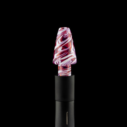 Just Dew It Glass Pink Swirl Pivot Mouthpiece #JDI04 - Planet Caravan