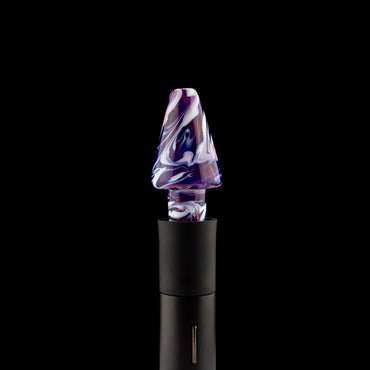 Just Dew It Glass Purple Swirl Pivot Mouthpiece #JDI05 - Planet Caravan