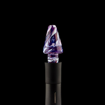 Just Dew It Glass Purple Swirl Pivot Mouthpiece #JDI05 - Planet Caravan