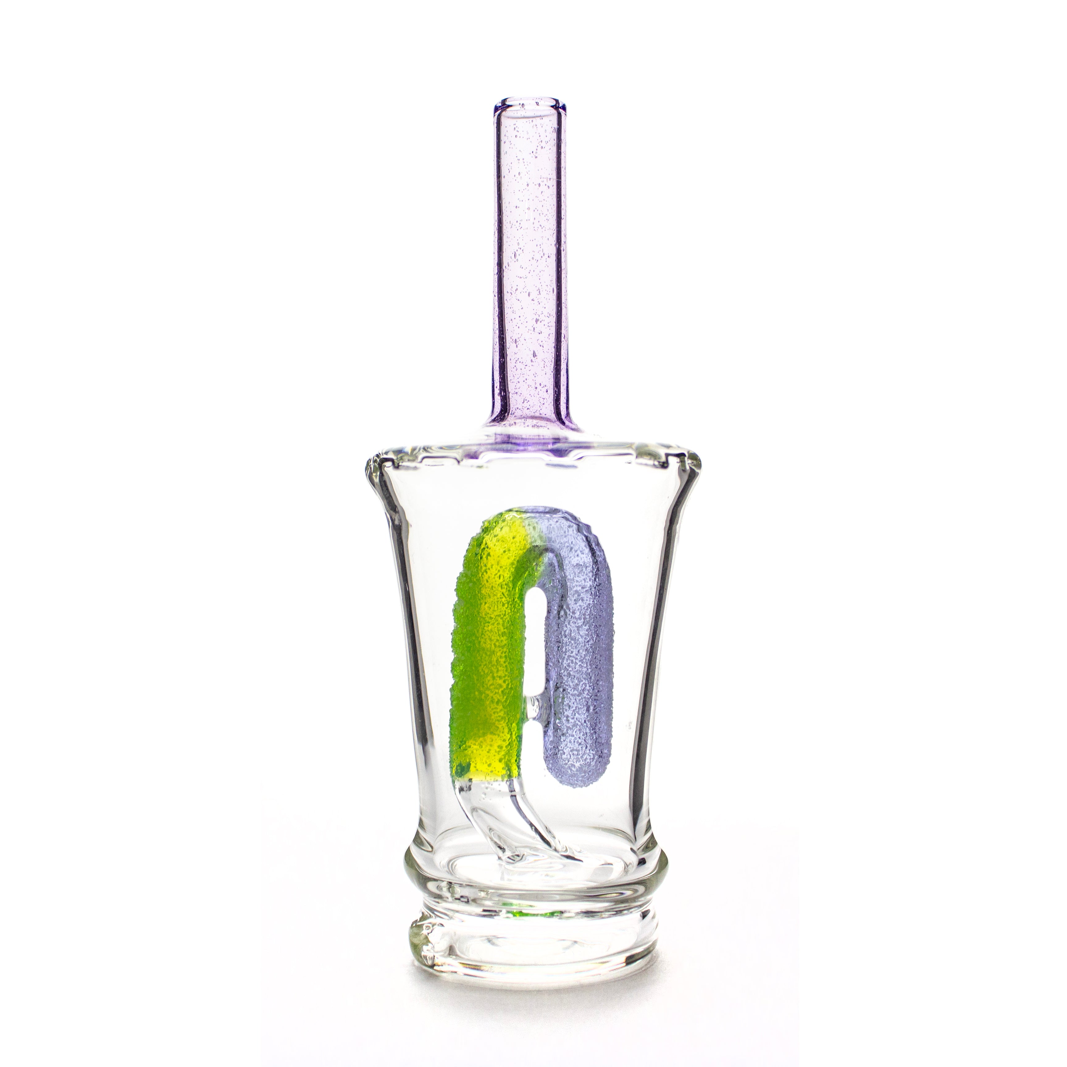 Emperial 1 Glass Purple & Green Candy Cup Peak Top #EMP446 - Planet Caravan