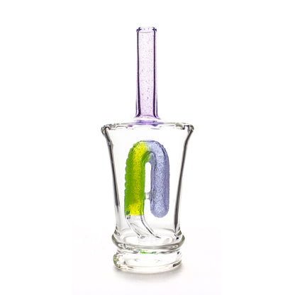 Emperial 1 Glass Purple & Green Candy Cup Peak Top #EMP446 - Planet Caravan