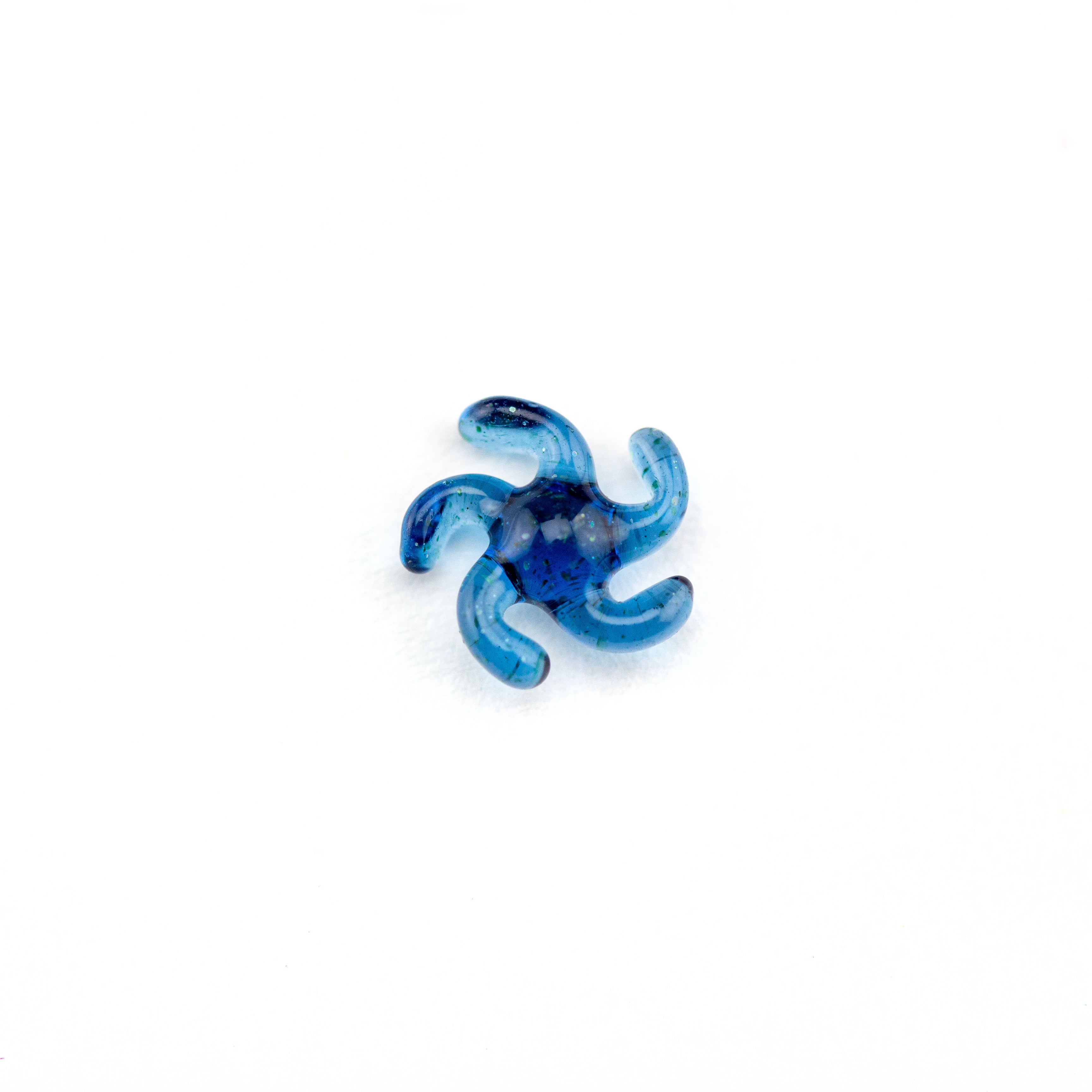 Yarbi Glass Blue Stardust Pivot Spinner Pearl #YAR48 - Planet Caravan