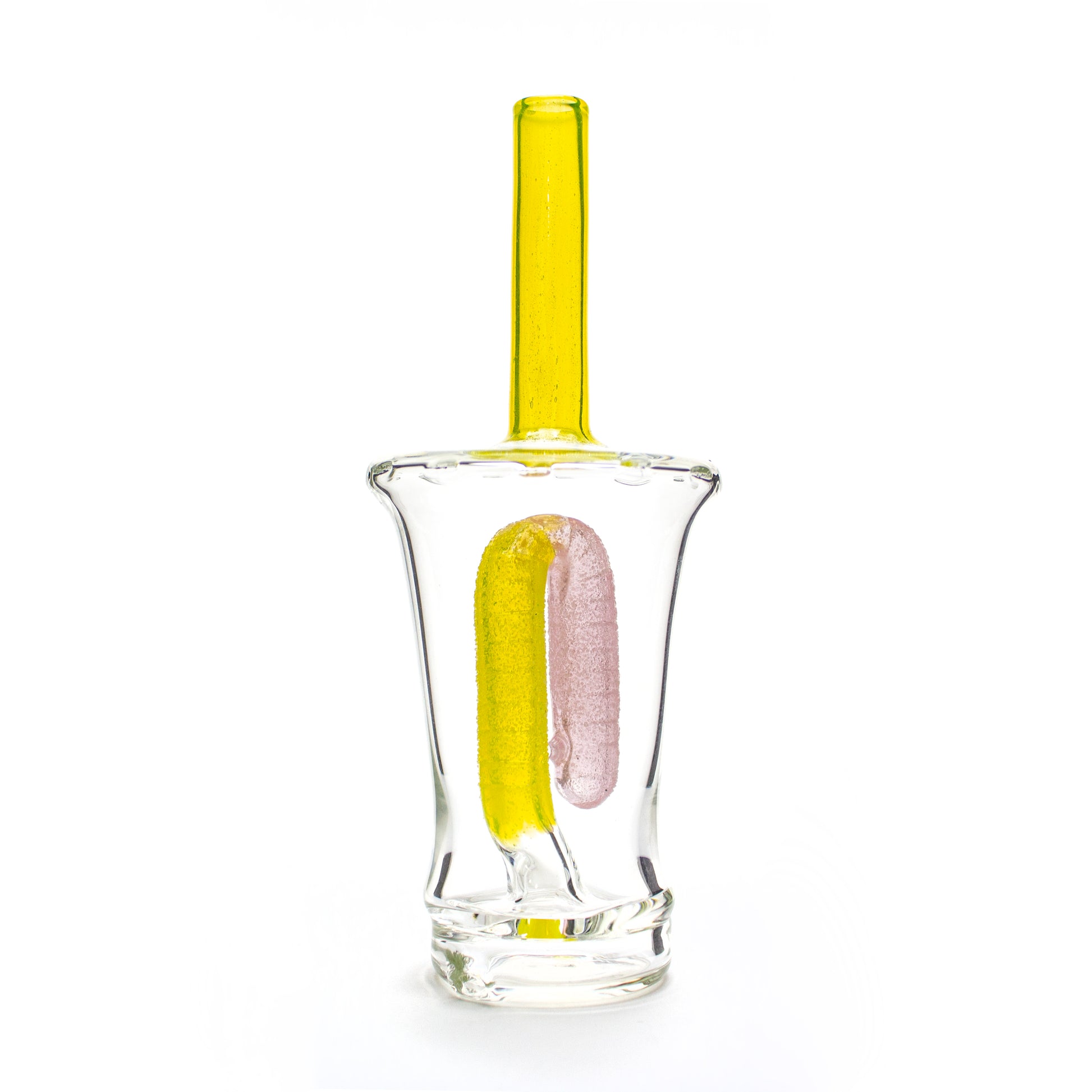Emperial 1 Glass Yellow & Pink Candy Cup Peak Top #EMP455 - Planet Caravan