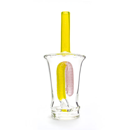 Emperial 1 Glass Yellow & Pink Candy Cup Peak Top #EMP455 - Planet Caravan