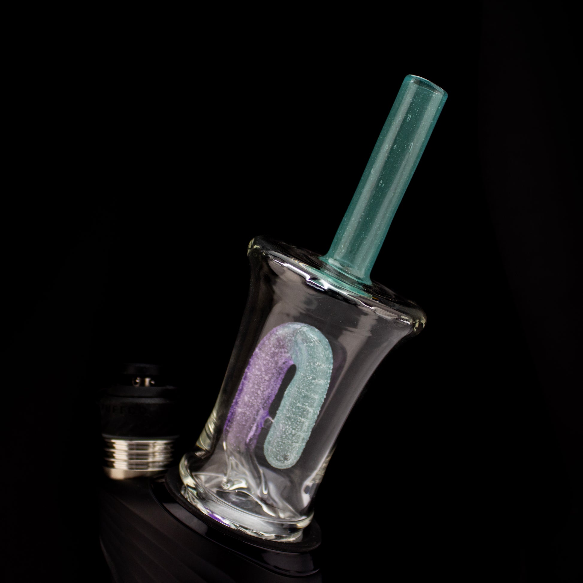 Emperial 1 Glass Aqua & Purple Candy Cup Peak Top #EMP457 - Planet Caravan