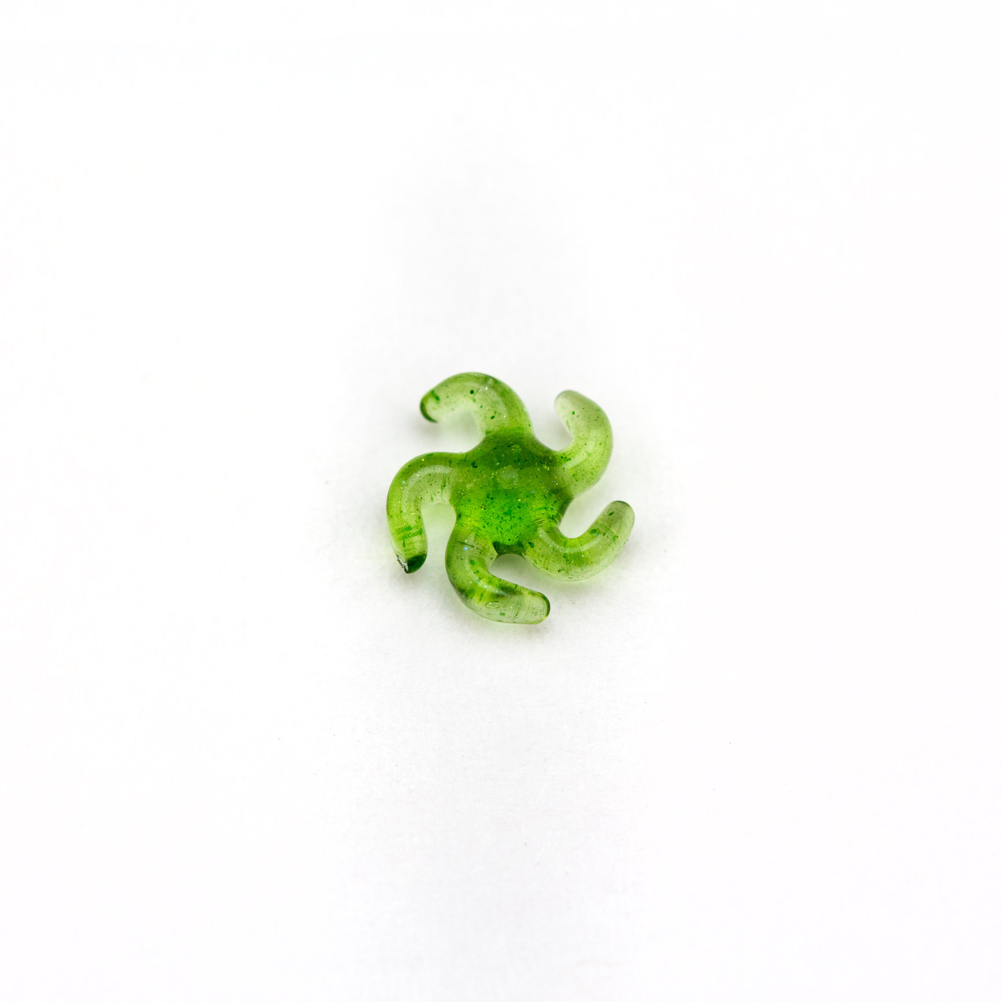 Yarbi Glass Green Stardust Pivot Spinner Pearl #YAR52 - Planet Caravan