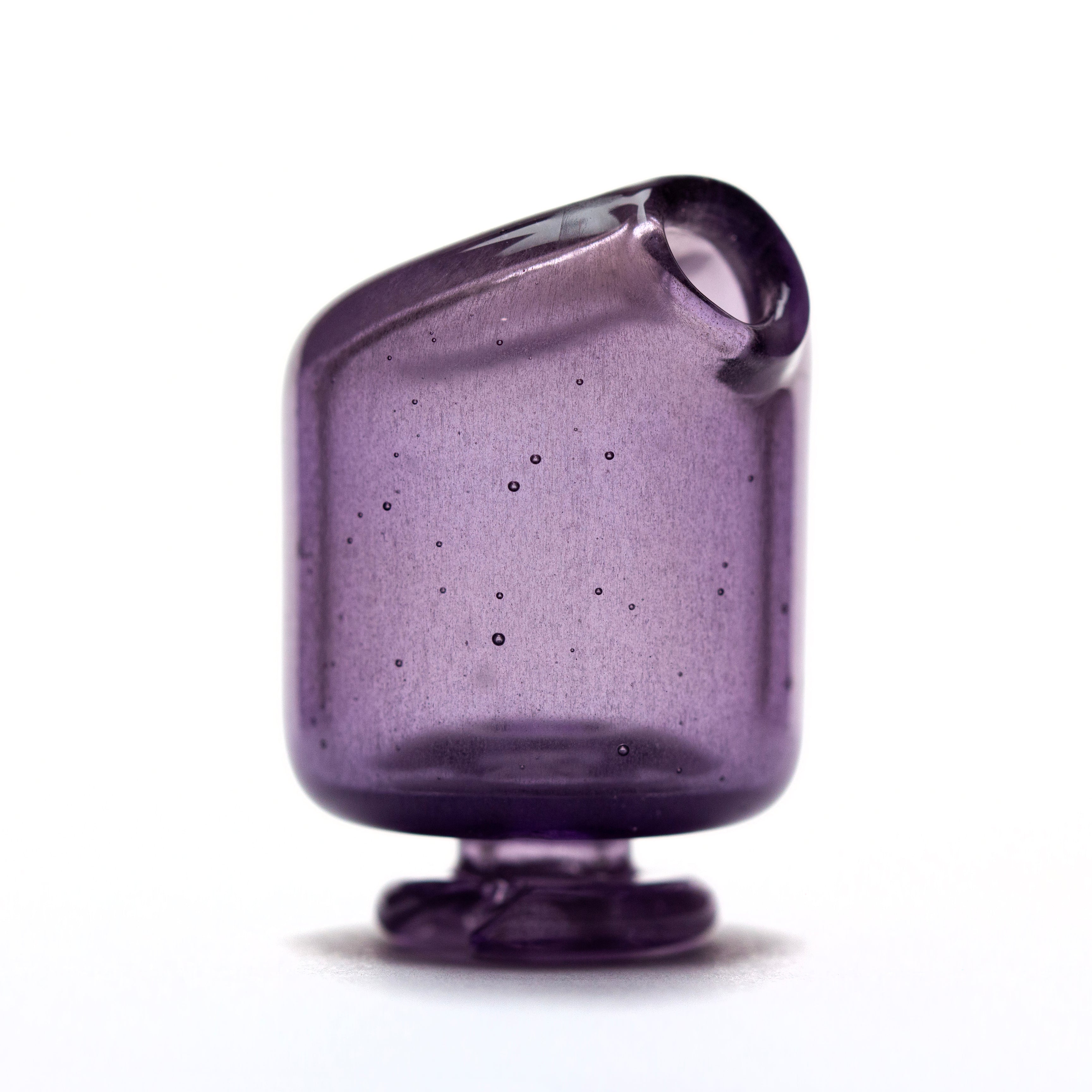 Kizmit Glass Wildberry over White Satin Pivot Spinner Tip & Pearls #KZM56 - Planet Caravan