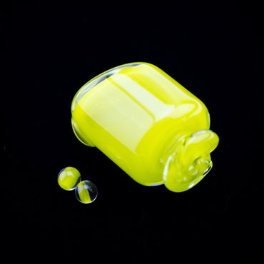 Kizmit Glass Chartruse Pivot Spinner Tip & Pearls #KZM38 - Planet Caravan