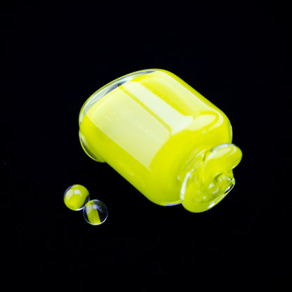 Kizmit Glass Chartruse Pivot Spinner Tip & Pearls #KZM38 - Planet Caravan