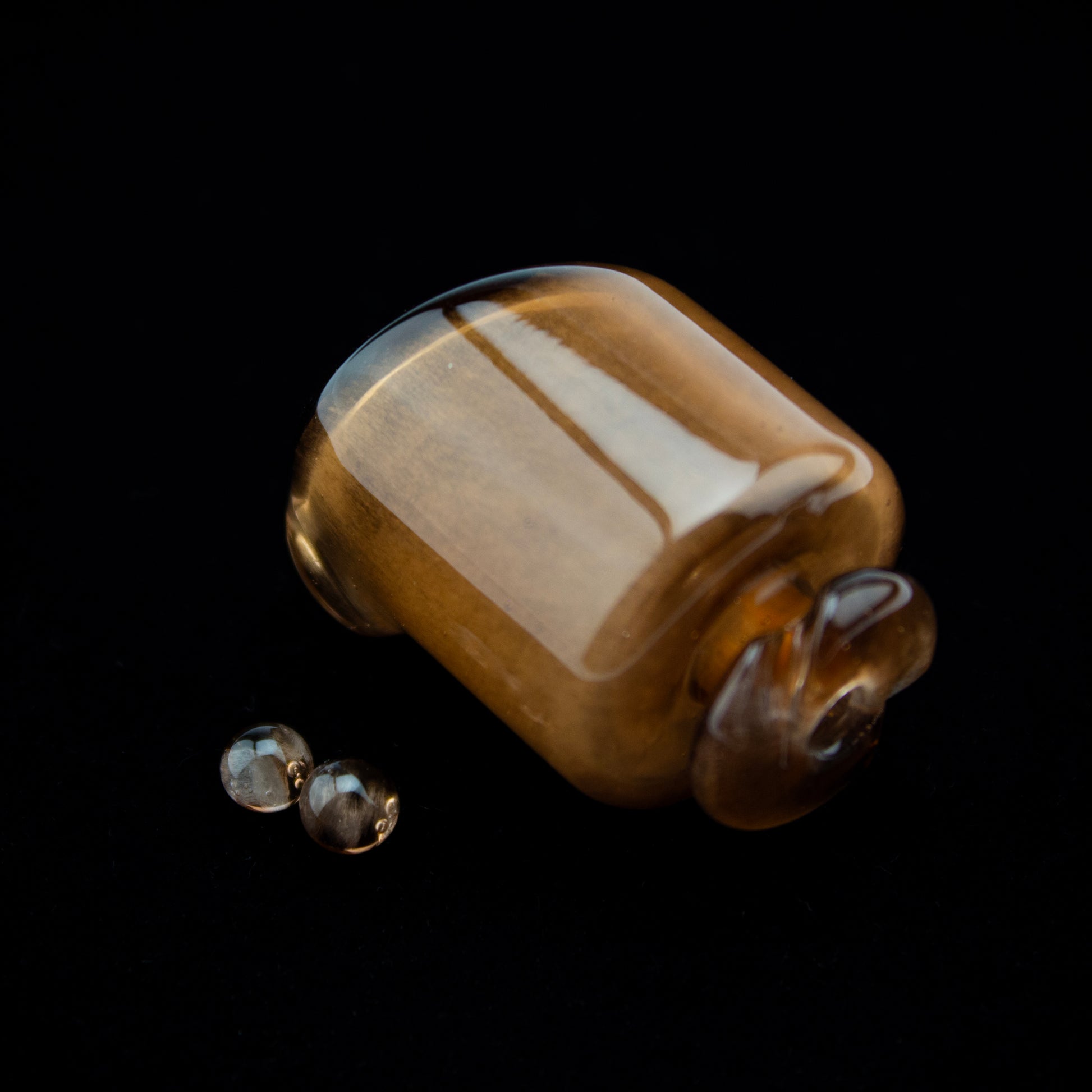Kizmit Glass Cowbell over White Satin Pivot Spinner Tip & Pearls #KZM40 - Planet Caravan