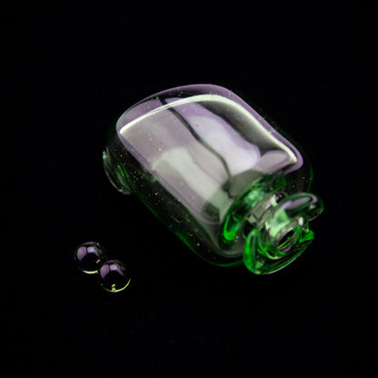 Kizmit Glass Emerald Green Pivot Spinner Tip & Pearls #KZM42 - Planet Caravan