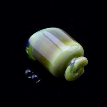 Kizmit Glass Green Energy Pivot Spinner Tip & Pearls #KZM46 - Planet Caravan