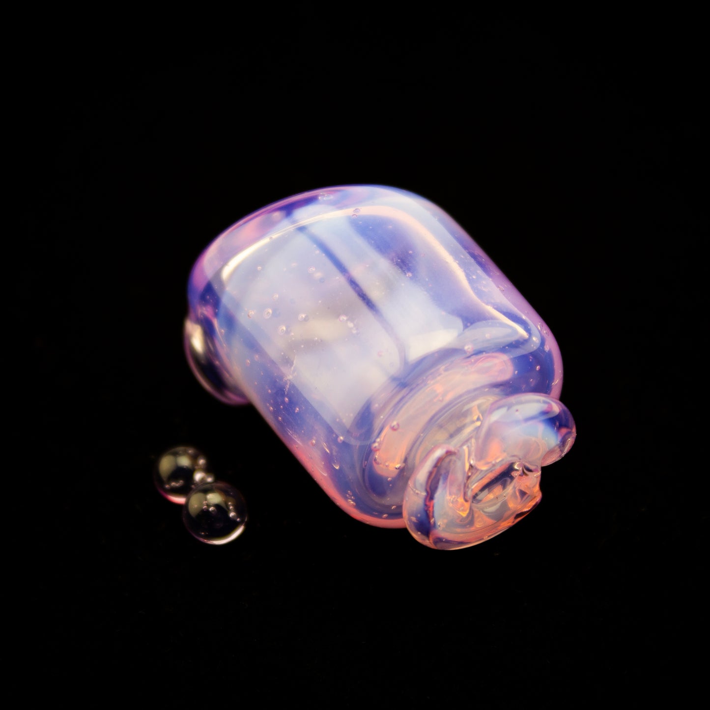 Kizmit Glass Neo Rose Pivot Spinner Tip & Pearls #KZM48 - Planet Caravan