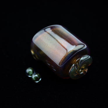 Kizmit Glass Opal Blood Money Pivot Spinner Tip & Pearls #KZM49 - Planet Caravan
