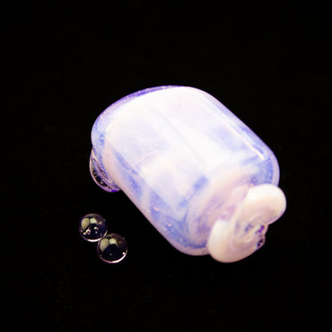 Kizmit Glass Opal Purple Lollipop Pivot Spinner Tip & Pearls #KZM52 - Planet Caravan