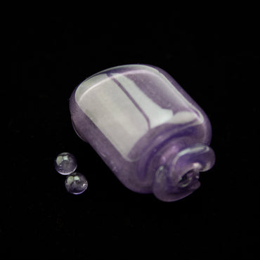 Kizmit Glass Wildberry over White Satin Pivot Spinner Tip & Pearls #KZM56 - Planet Caravan