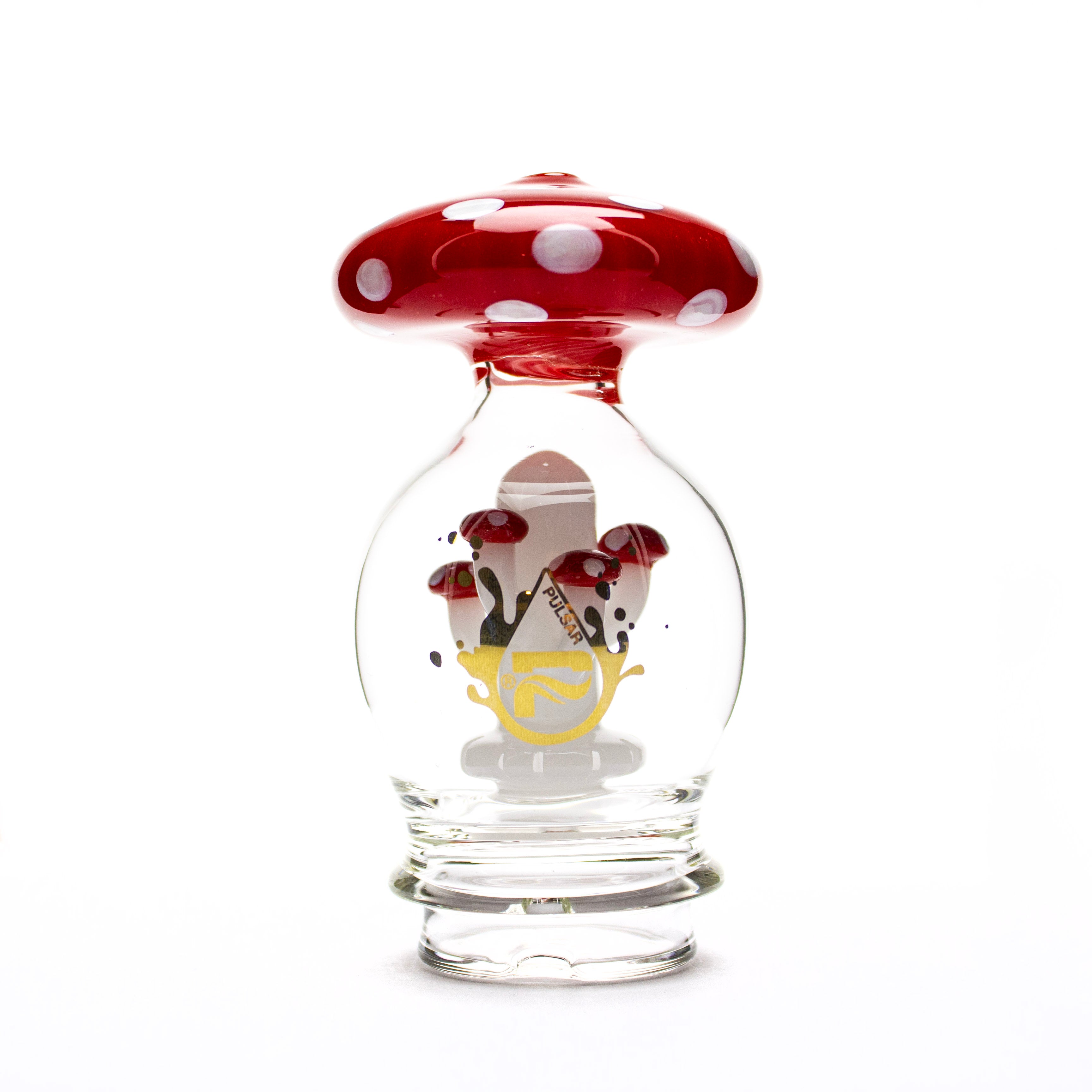 Pulsar Red Mushroom Mayhem Peak Attachment #WP753 – Glass Bubbler