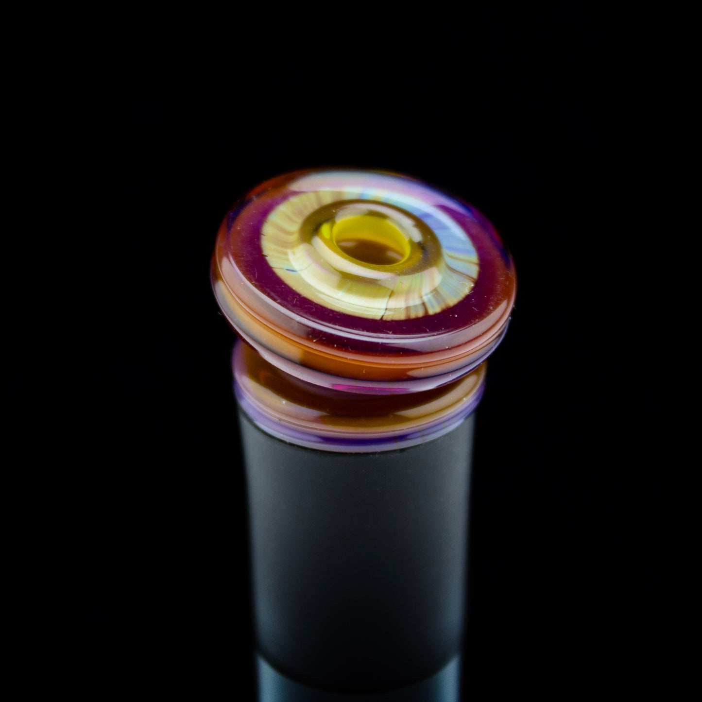Slate Glass Amber Purple/Canary Kickback Pivot Tip #SLA06 - Planet Caravan