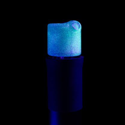 Sandalz Glass Blue Metallic Glow Pivot Spinner Tip #SAN53 - Planet Caravan