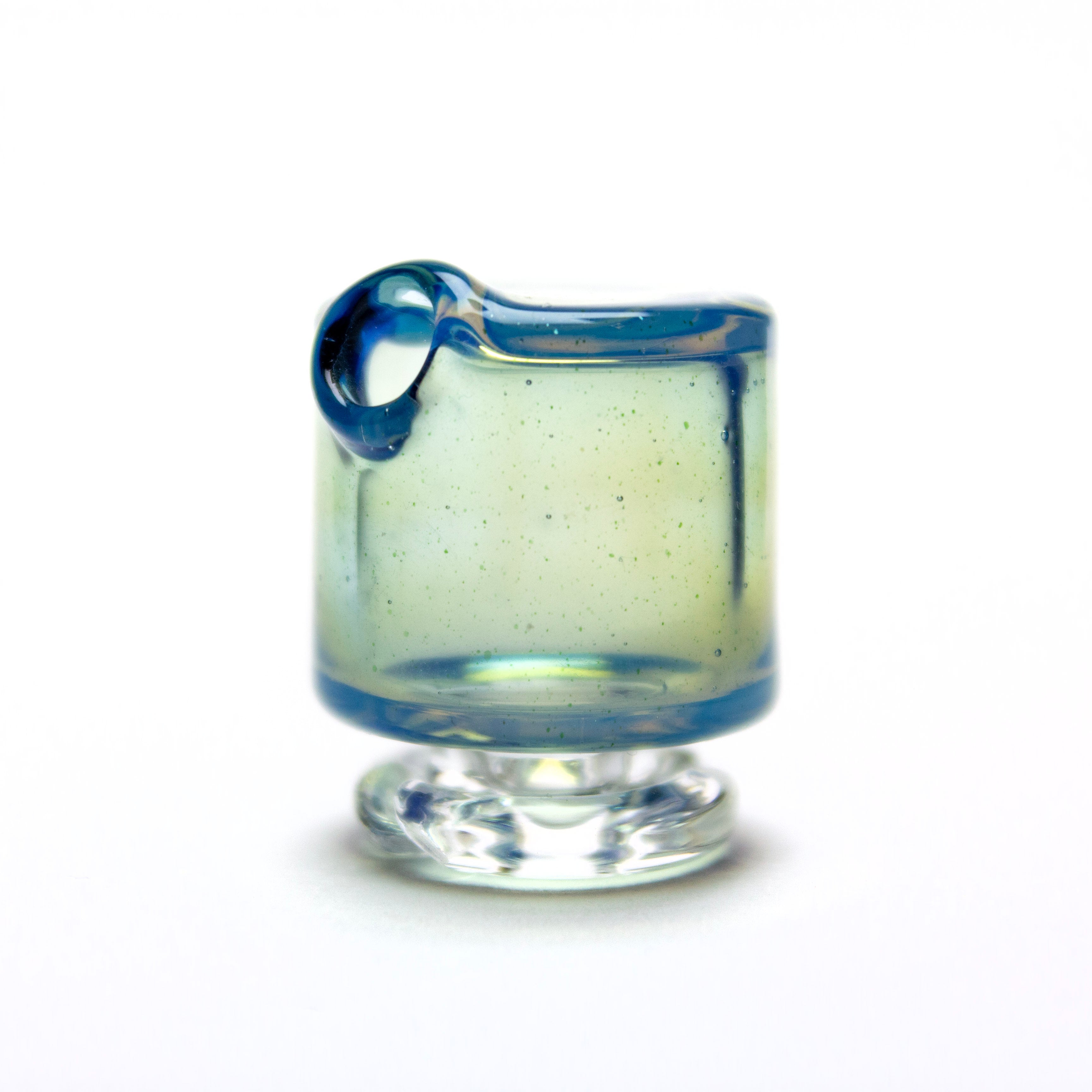 Sandalz Glass Blue Stardust/Ghost Pivot Spinner Tip #SAN77 - Planet Caravan