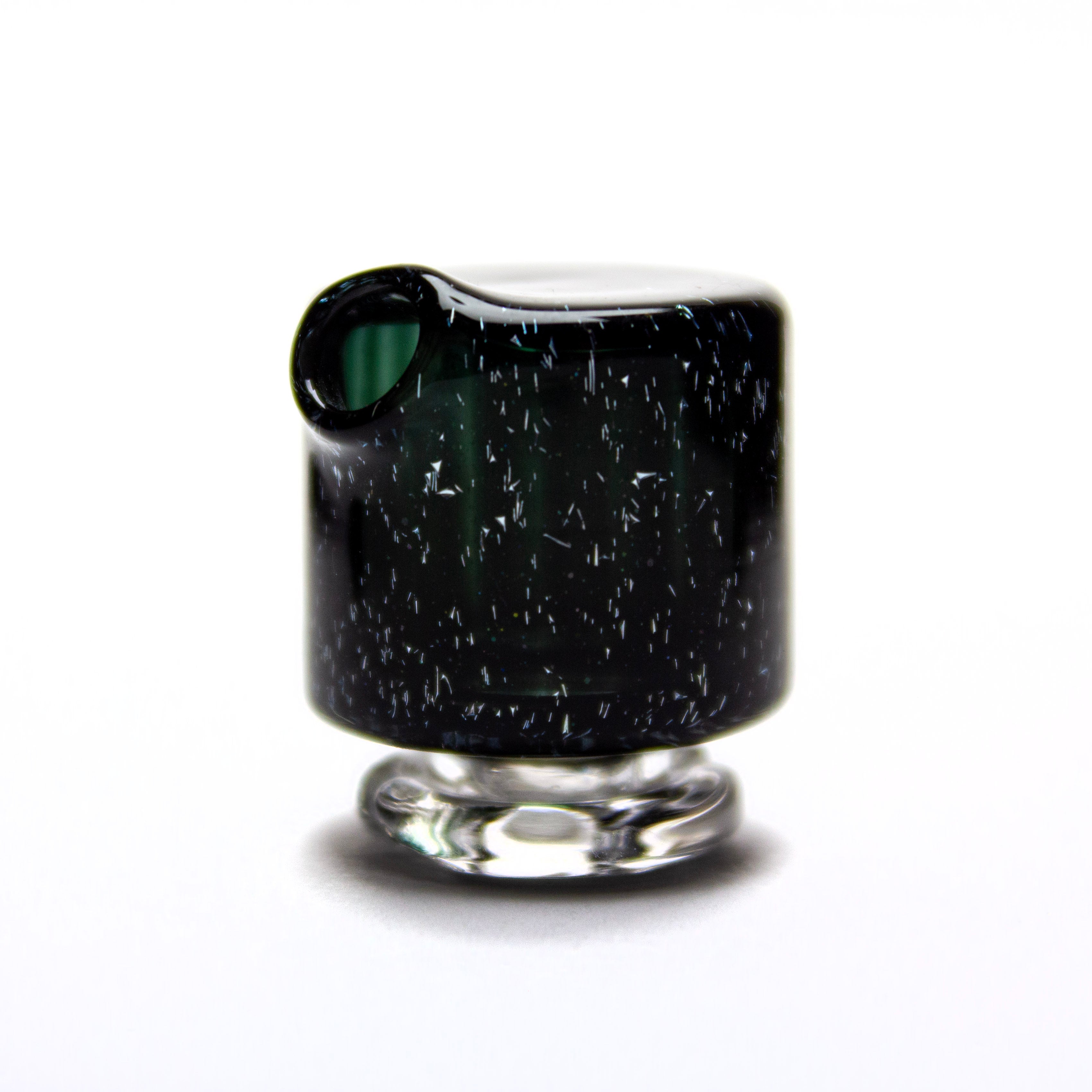 Sandalz Glass Black with Silver Dichro Pivot Spinner Tip #SAN92 - Planet Caravan