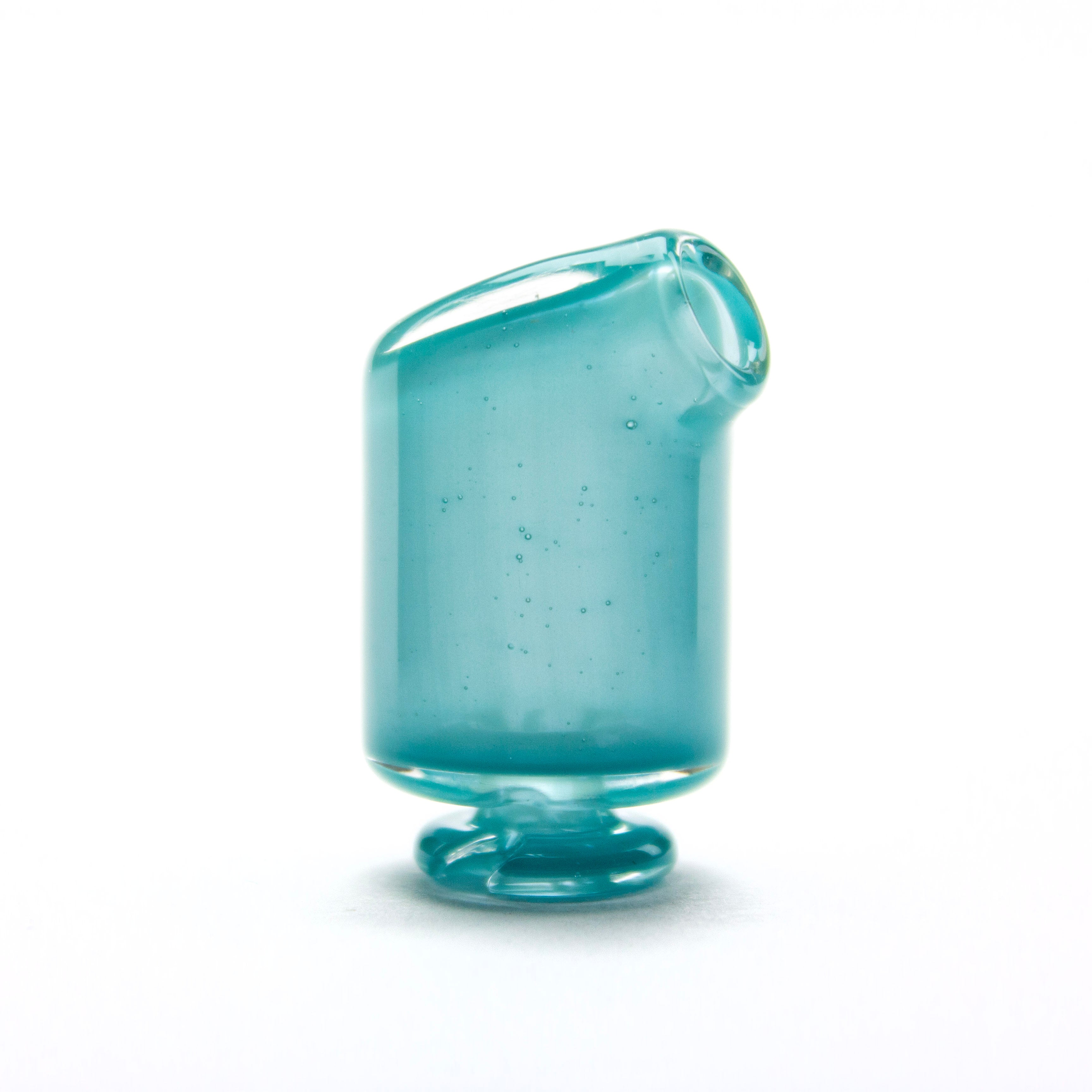Kizmit Glass Aqua Azul Pivot Spinner Tip & Pearls #KZM59 - Planet Caravan