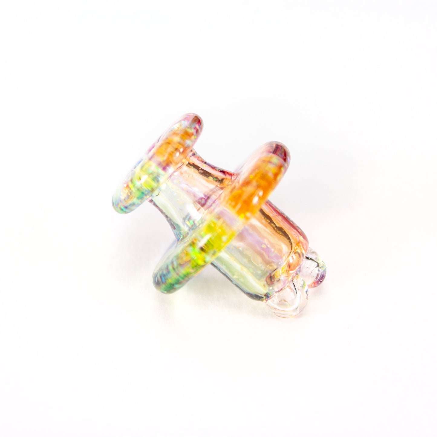 Sandalz Glass Rainbow Stripe Crushed Opal 3DXL Spinner Cap #SAN109 - Planet Caravan