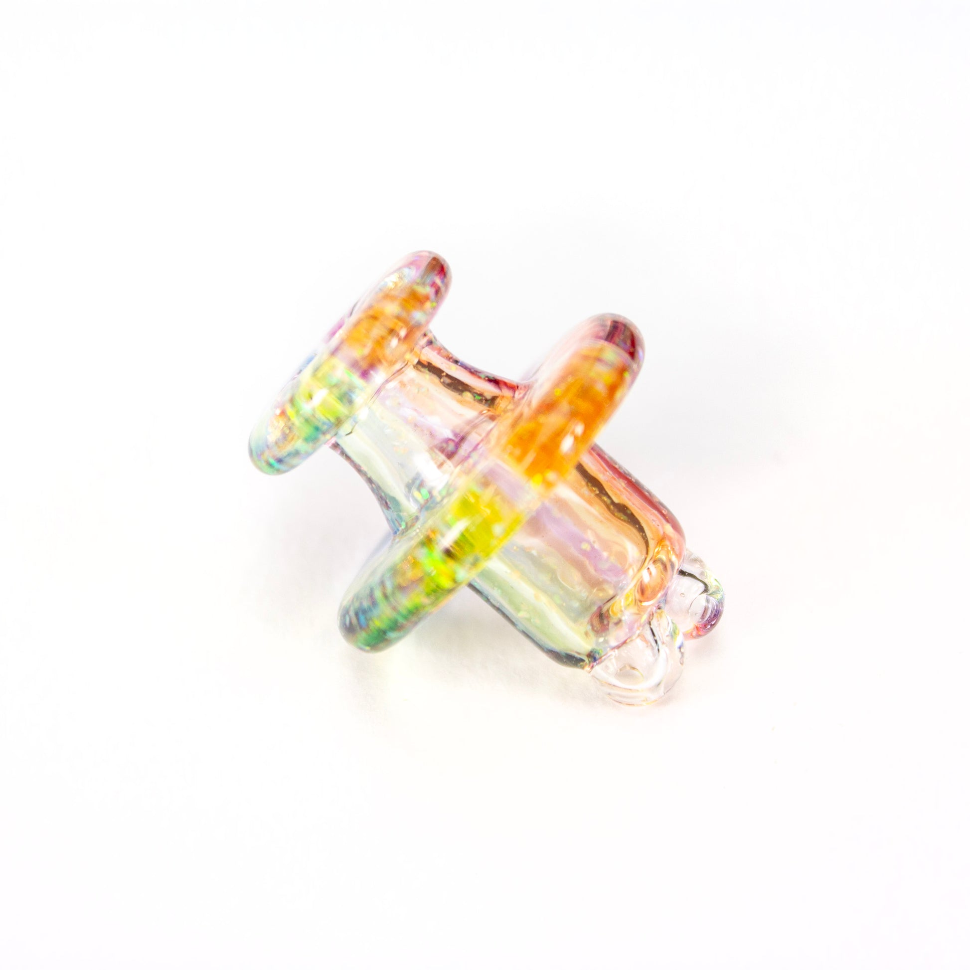 Sandalz Glass Rainbow Stripe Crushed Opal 3DXL Spinner Cap #SAN109 - Planet Caravan