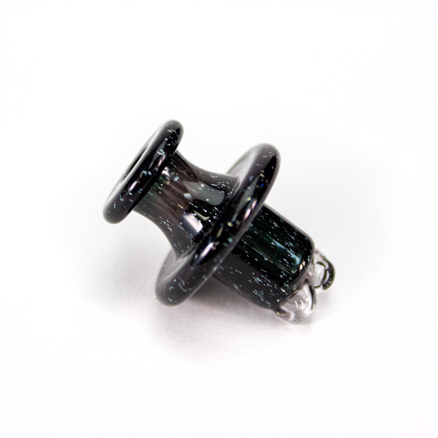 Sandalz Glass Black with Silver Dichro 3DXL Spinner Cap #SAN103 - Planet Caravan