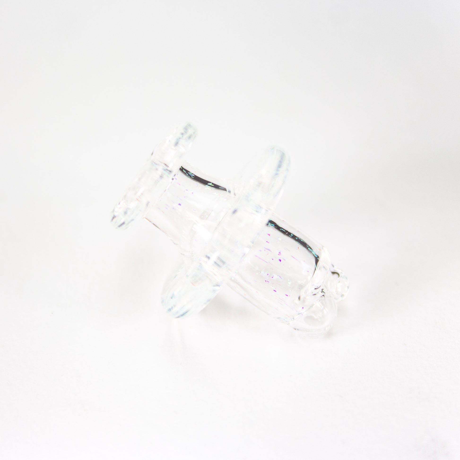 Sandalz Glass Clear with Green Dichro 3DXL Spinner Cap #SAN104 - Planet Caravan
