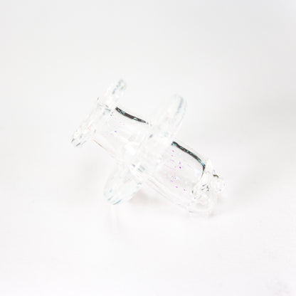 Sandalz Glass Clear with Green Dichro 3DXL Spinner Cap #SAN104 - Planet Caravan