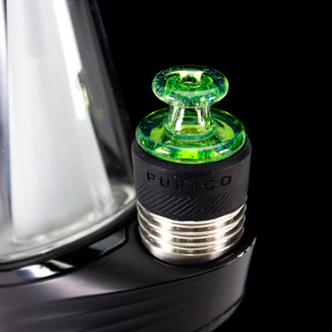Sandalz Glass Experimental Green Crushed Opal 3DXL Spinner Cap #SAN107 - Planet Caravan