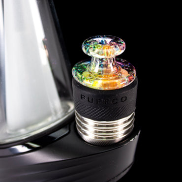 Sandalz Glass Rainbow Stripe Crushed Opal 3DXL Spinner Cap #SAN109 - Planet Caravan