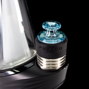 Sandalz Glass Transparet Blue with Green Dichro 3DXL Spinner Cap #SAN105 - Planet Caravan