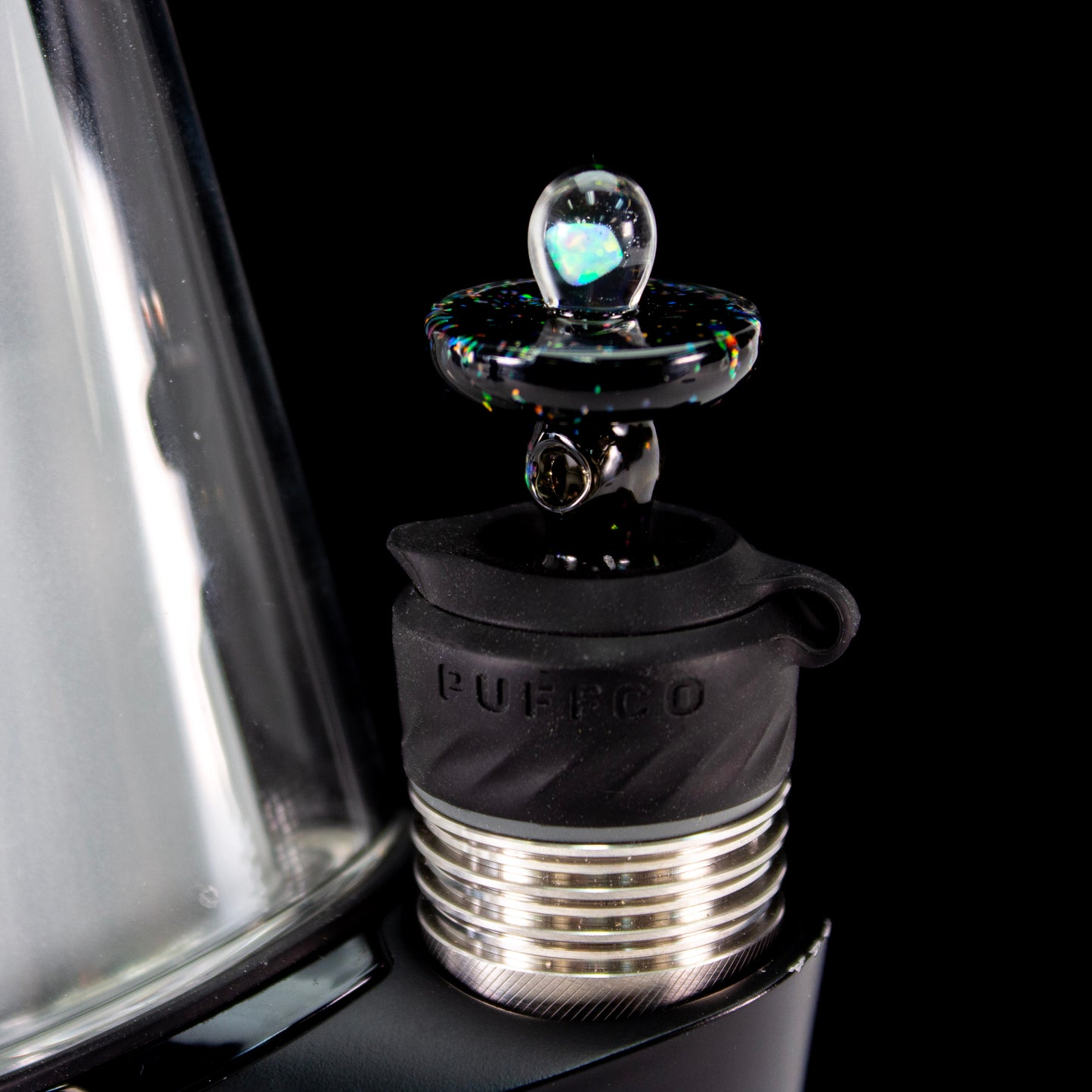 Dark Matter Black Crushed Opal with Opal Mib 3DXL Joystick Cap - Planet Caravan