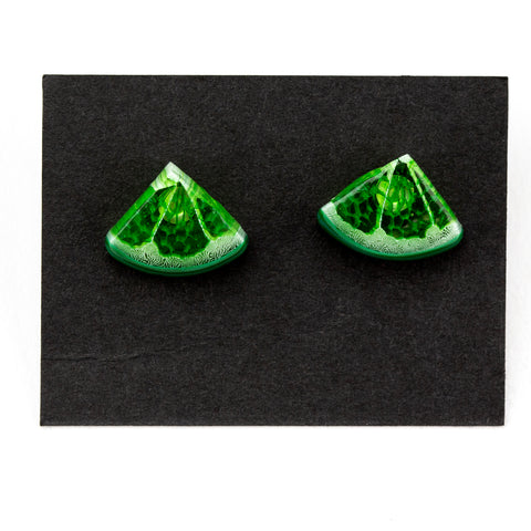 Steve Hagan Glass Lime Citrus Stud Earrings #HGN45 - Planet Caravan