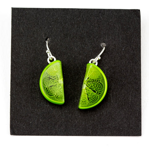 Steve Hagan Glass Lime Citrus Dangle Earrings #HGN46 - Planet Caravan