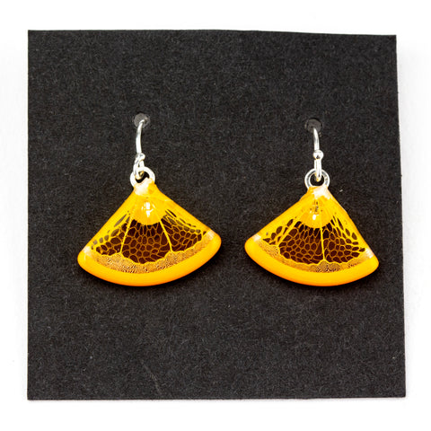 Steve Hagan Glass Orange Citrus Dangle Earrings #HGN48 - Planet Caravan