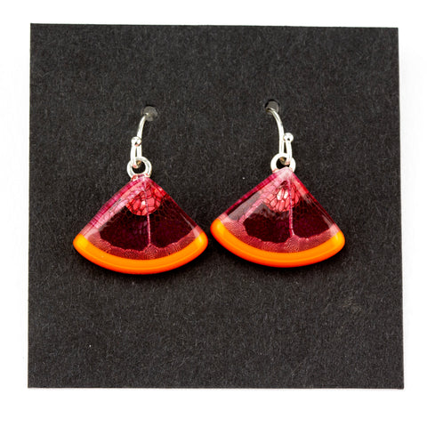 Steve Hagan Glass Grapefruit Citrus Dangle Earrings #HGN49 - Planet Caravan