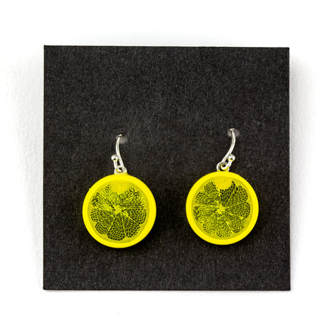 Steve Hagan Glass Lemon Rounds Citrus Dangle Earrings #HGN57 - Planet Caravan