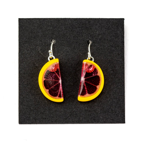 Steve Hagan Glass Grapefruit Slices Citrus Dangle Earrings #HGN61 - Planet Caravan