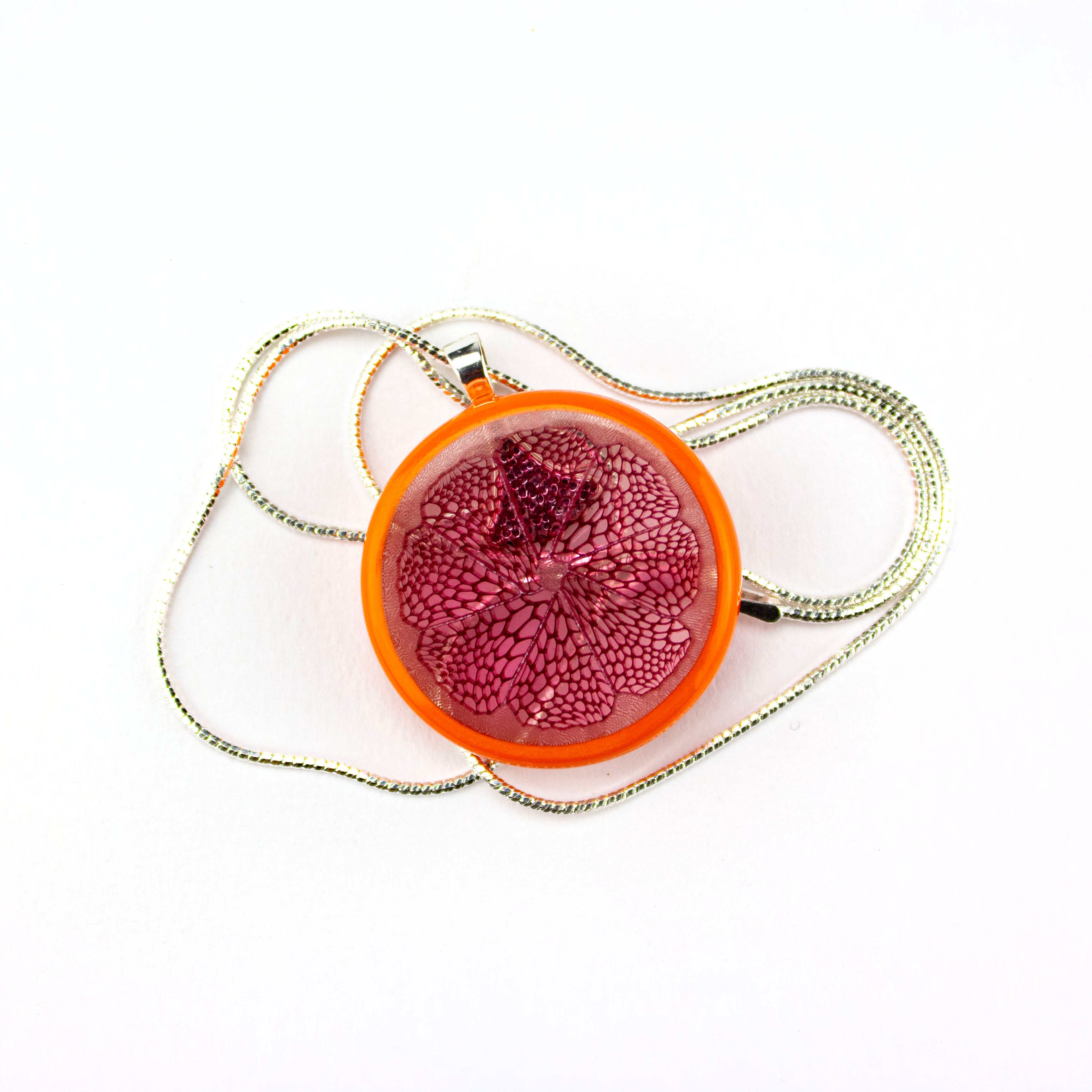 Steve Hagan Glass Blood Orange Slice Citrus Pendy #HGN74 - Planet Caravan