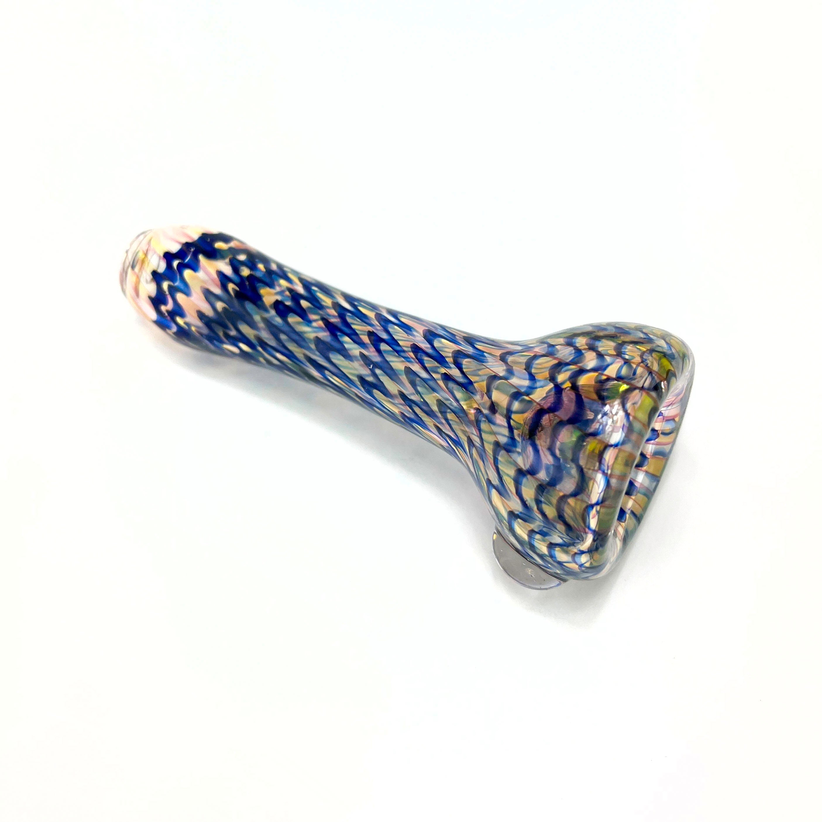 Jeff Norkunas Blue Fumed Chillum #JN3 - Planet Caravan