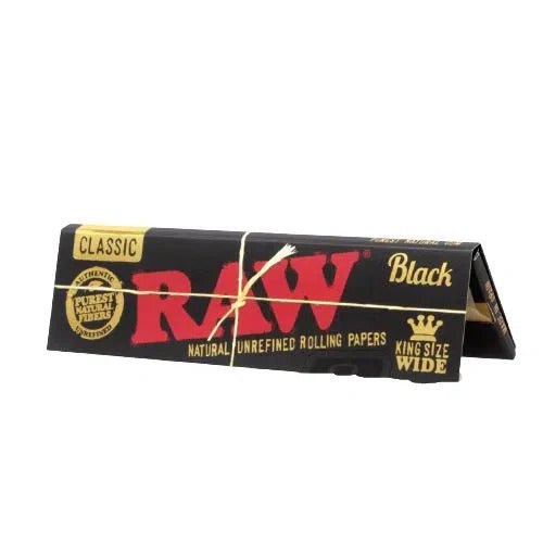 RAW RAW Classic Black Rolling Papers - Kingsize Wide Papers & Blunt Wraps | Planet Caravan