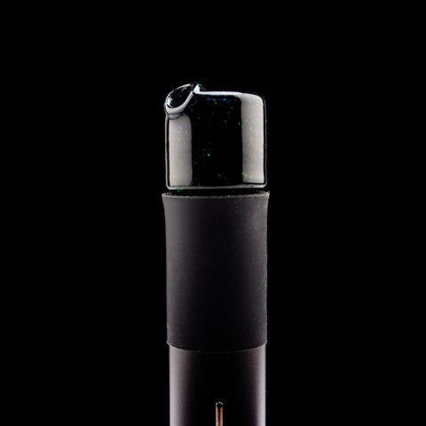 Sandalz Glass Black Crushed Opal Pivot Spinner Tip #SAN23 - Planet Caravan