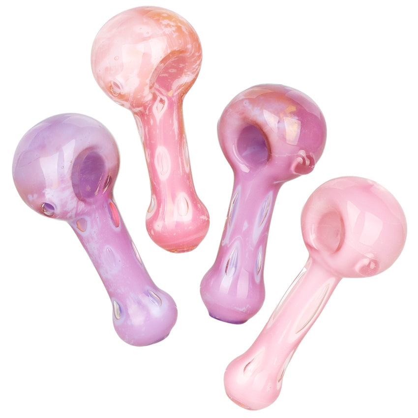 Milky Spotted Glass Spoon Pipes 3.75"-4" #PP6168