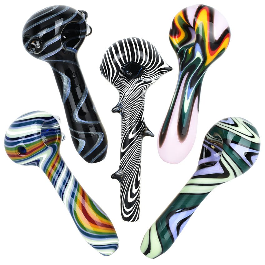 Pulsar Mixed Illusions Glass Spoon Pipe 4.5-5.5" PP5132 Hand Pipes | Planet Caravan