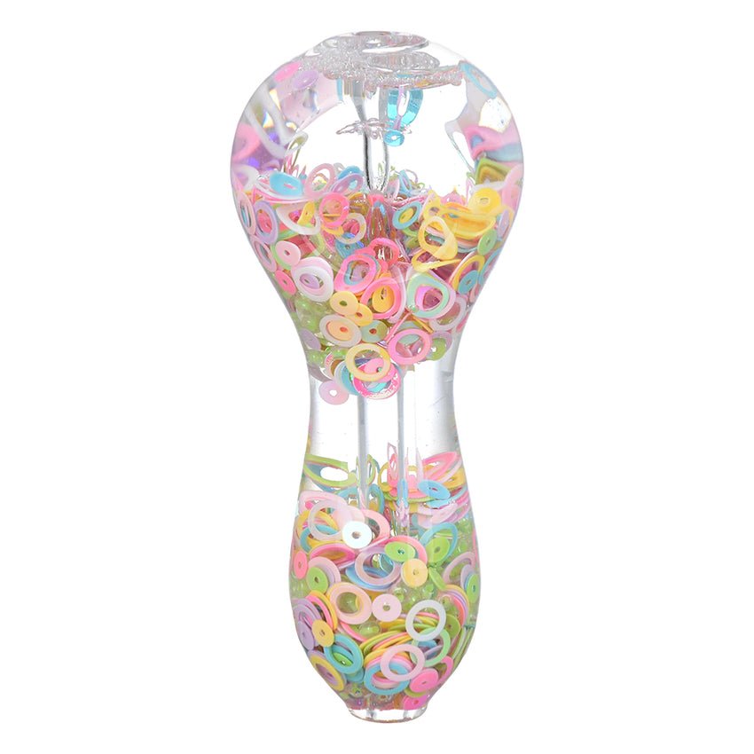 Pulsar Pastel Paradise Glow Beads Glycerin Glass Spoon Pipe 3.75" PP5010 Hand Pipes | Planet Caravan