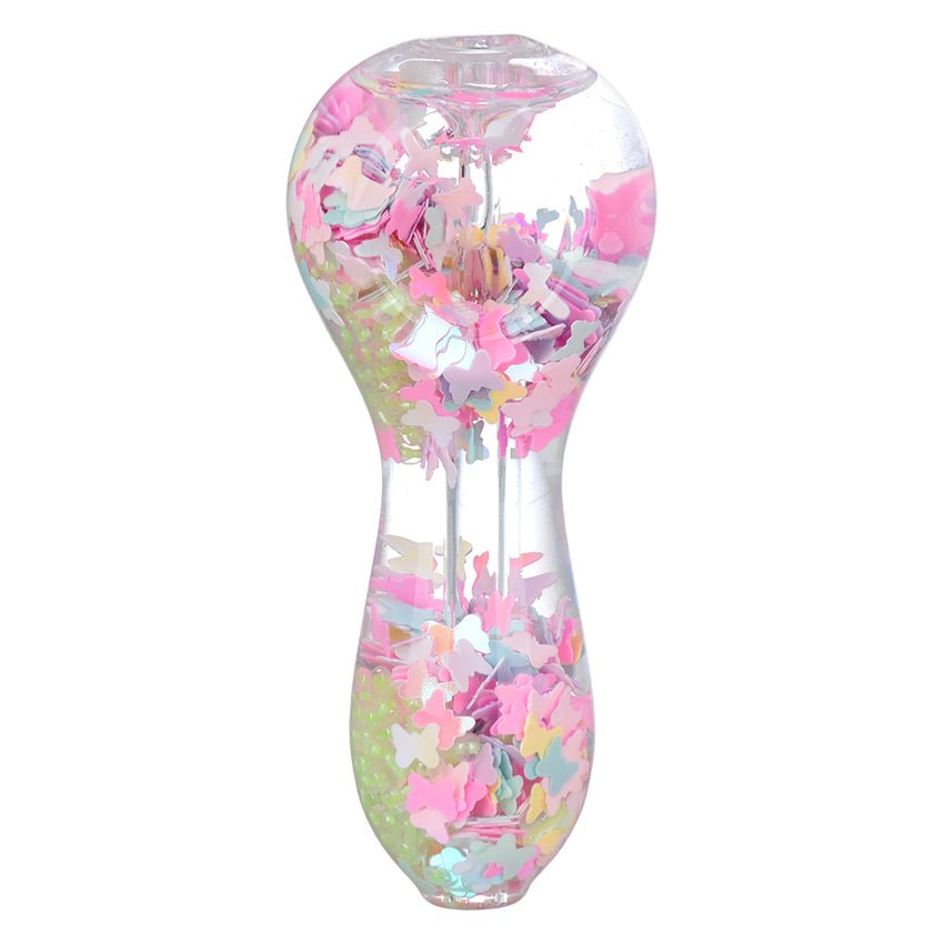Pulsar Pastel Paradise Glow Beads Glycerin Glass Spoon Pipe 3.75" PP5010 Hand Pipes | Planet Caravan
