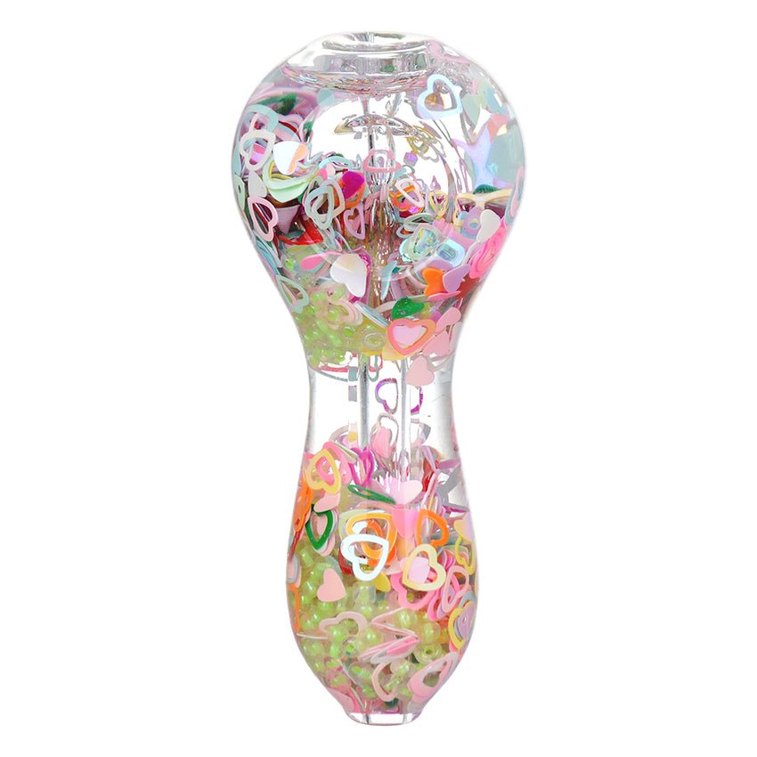 Pulsar Pastel Paradise Glow Beads Glycerin Glass Spoon Pipe 3.75" PP5010 Hand Pipes | Planet Caravan